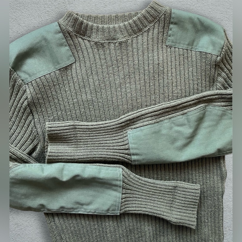 Vintage Wool Military Service Sweater DSCP size 42 M 90s Mitts Nitts Inc